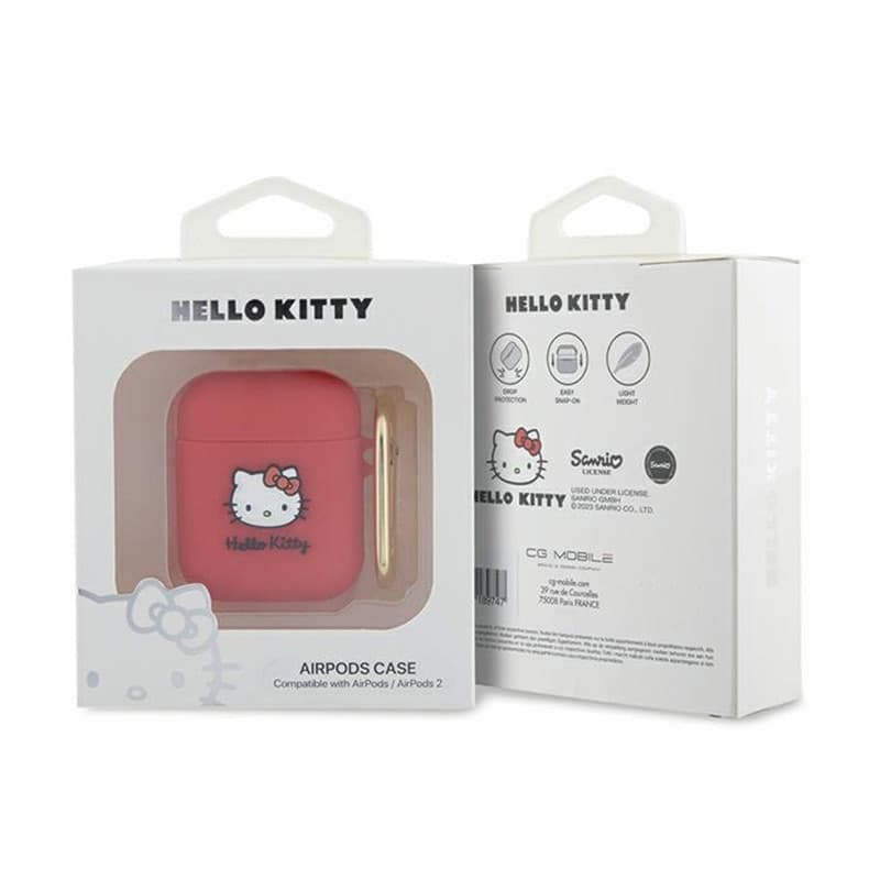 Hello Kitty Silicone 3D Kitty Head - Case for AirPods 1/2 gen (fuchsia) - 3