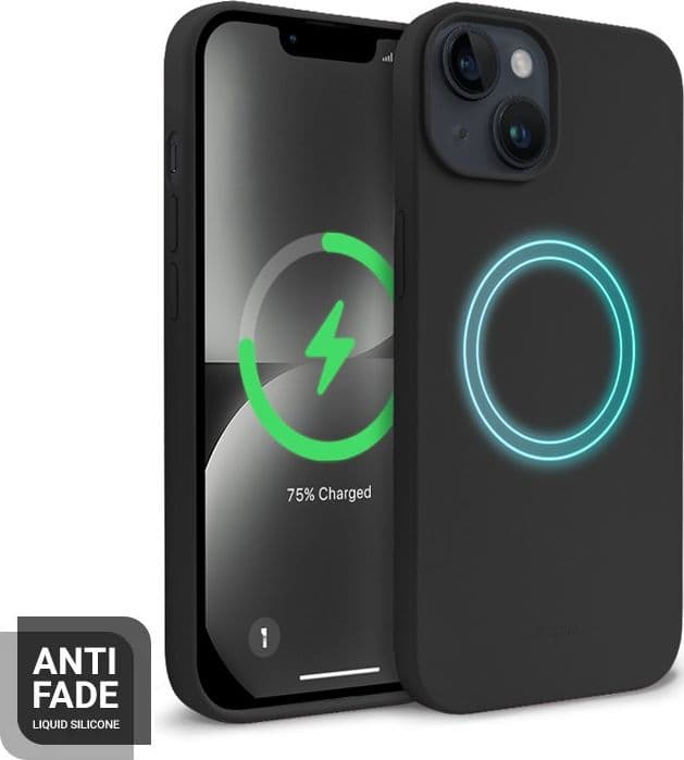 Crong Color Cover Magnetic - Custodia MagSafe per iPhone 14 / iPhone 13 (Nero) - 7