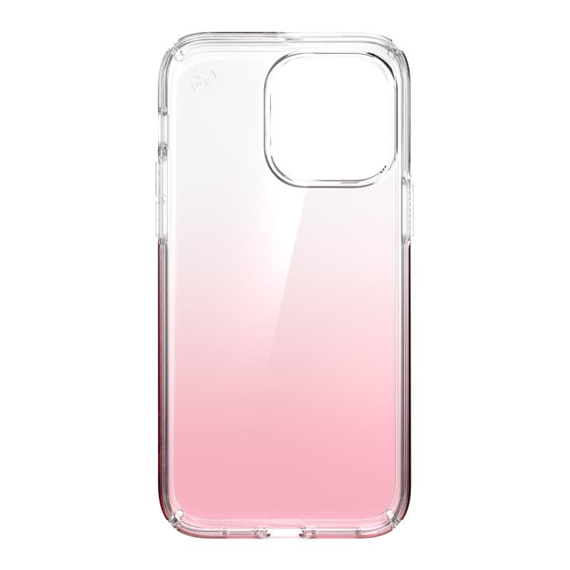 Speck Presidio Perfect-Clear + Ombre - Custodia per iPhone 14 Pro Max con rivestimento MICROBAN (Trasparente / Rosa Vintage Sbia - 6