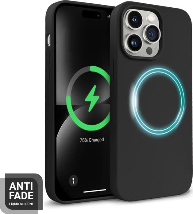Crong Color Cover Magnetic - Custodia MagSafe per iPhone 14 Pro Max (Nero) - 7