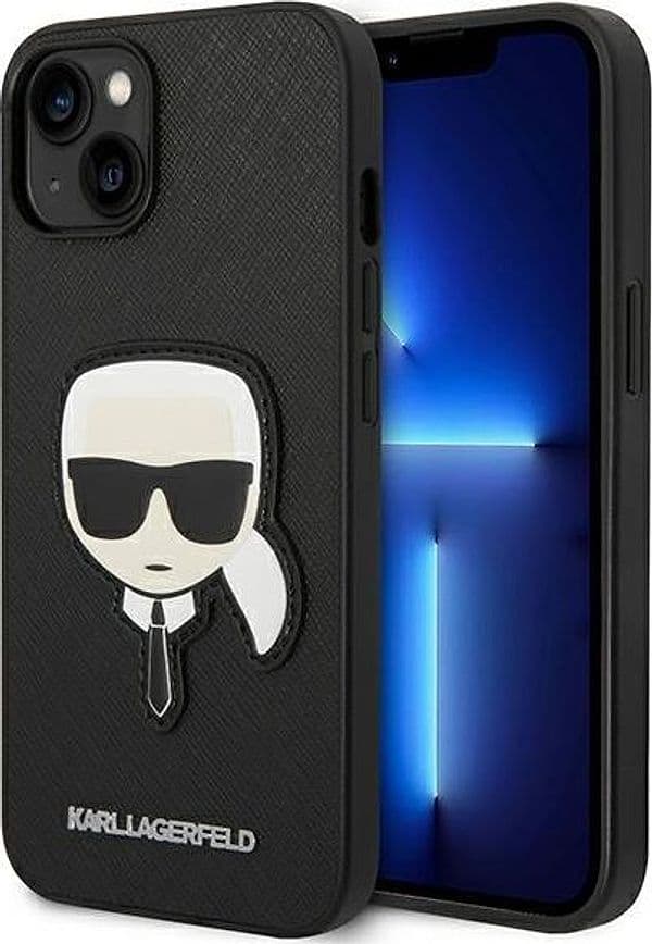 Karl Lagerfeld Saffiano Karl Head Patch Case iPhone 14 Plus (Black) - 2