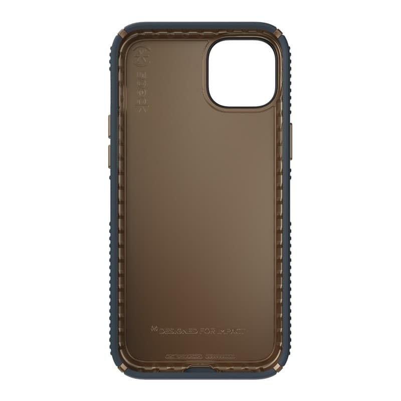 Speck Presidio2 Grip - Custodia antiscivolo per iPhone 15 Plus / 14 Plus (Carbone / Bronzo freddo / Ardesia) - 14