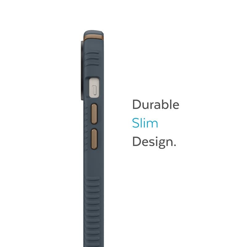 Speck Presidio2 Grip - Custodia antiscivolo per iPhone 15 Plus / 14 Plus (Carbone / Bronzo freddo / Ardesia) - 10