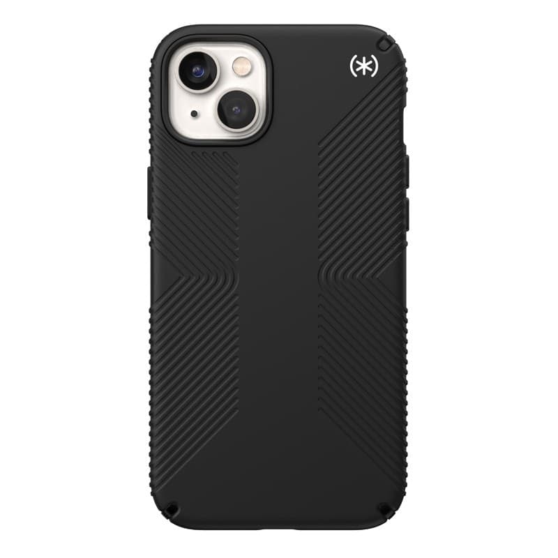 Speck Presidio2 Grip - Custodia antiscivolo per iPhone 15 Plus / 14 Plus (nero / nero / bianco) - 15
