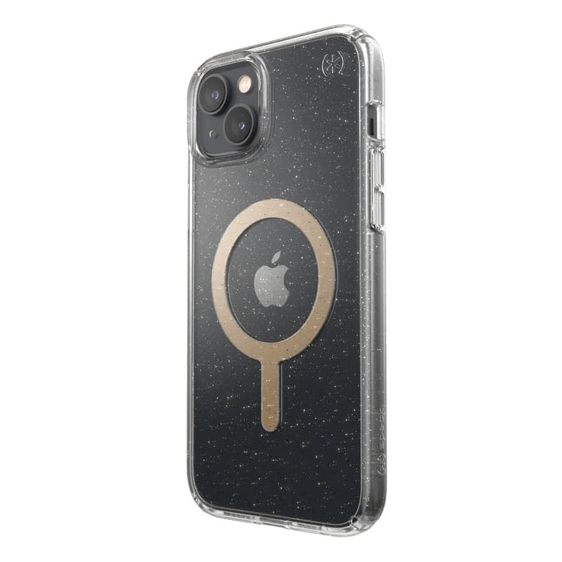 Speck Presidio Perfect-Clear con glitter + MagSafe - Custodia per iPhone 15 Plus / 14 Plus con rivestimento MICROBAN (trasparent - 3