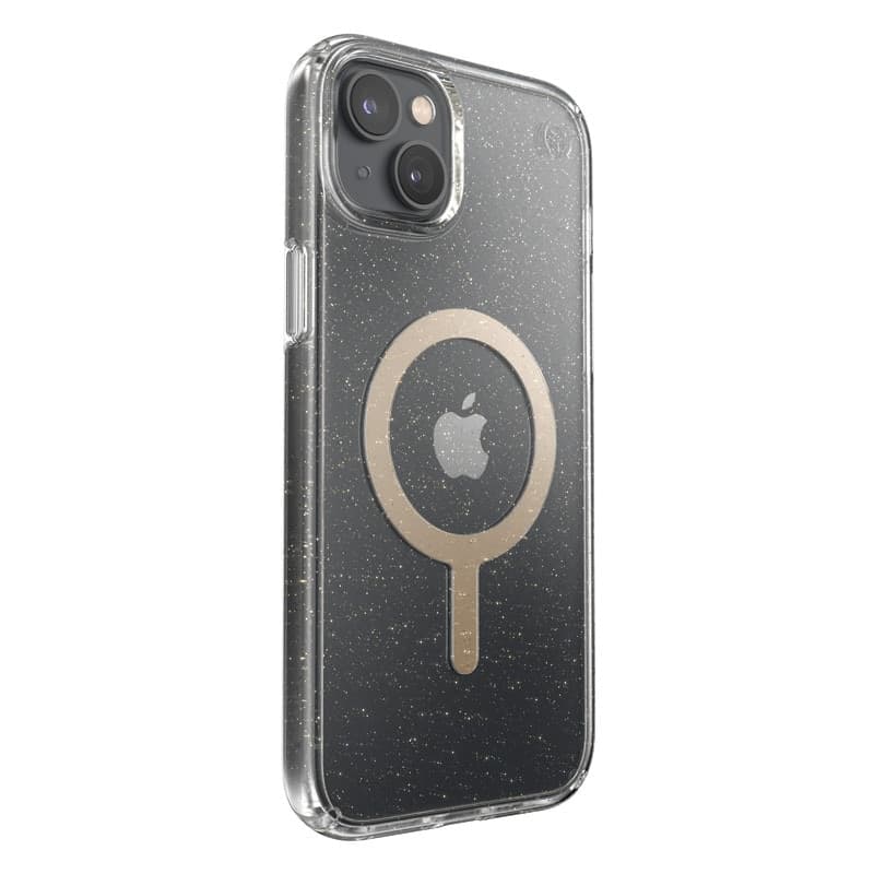 Speck Presidio Perfect-Clear con glitter + MagSafe - Custodia per iPhone 15 Plus / 14 Plus con rivestimento MICROBAN (trasparent - 4