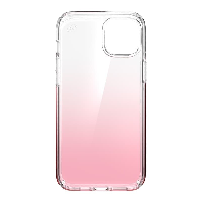 Speck Presidio Perfect-Clear + Ombre - Custodia per iPhone 15 Plus / 14 Plus con rivestimento MICROBAN (Trasparente / Rosa Vinta - 19