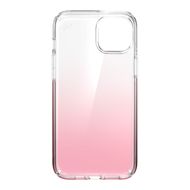 Speck Presidio Perfect-Clear + Ombre - Custodia per iPhone 15 Plus / 14 Plus con rivestimento MICROBAN (Trasparente / Rosa Vinta - 9