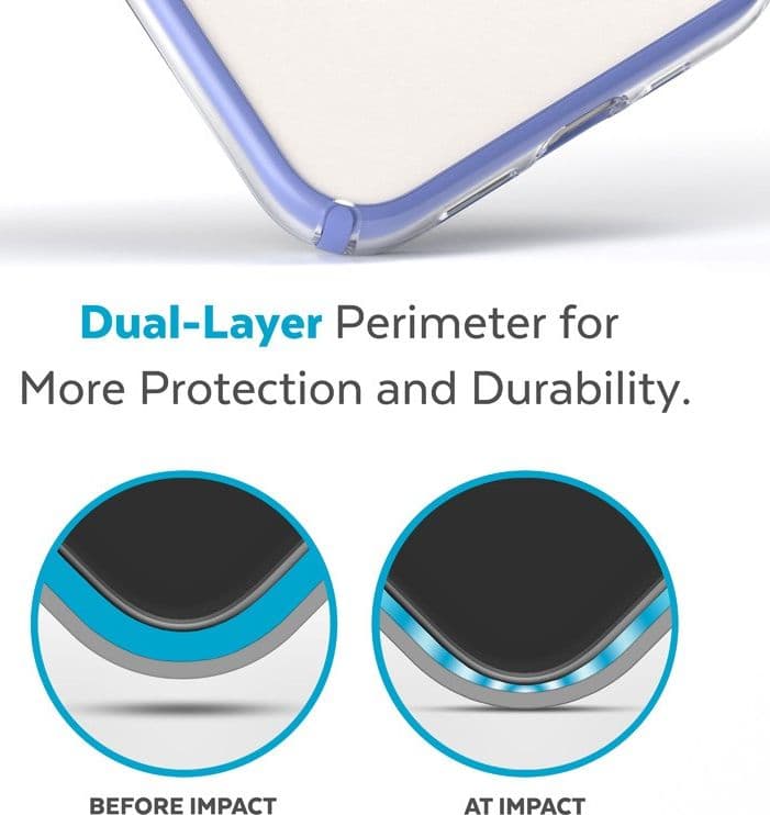 Speck Presidio Perfect-Clear con Impact Geometry - Custodia per iPhone 15 Plus / 14 Plus con rivestimento MICROBAN (trasparente - 14