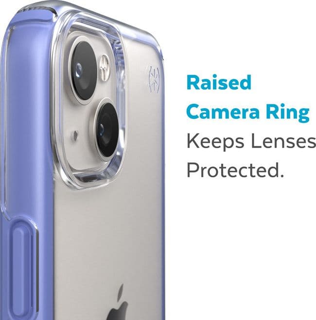 Speck Presidio Perfect-Clear con Impact Geometry - Custodia per iPhone 15 Plus / 14 Plus con rivestimento MICROBAN (trasparente - 6