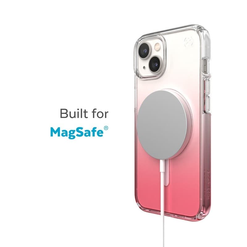 Speck Presidio Perfect-Clear + Ombre + MagSafe - Custodia per iPhone 15 Plus / 14 Plus con rivestimento MICROBAN (Trasparente / - 12