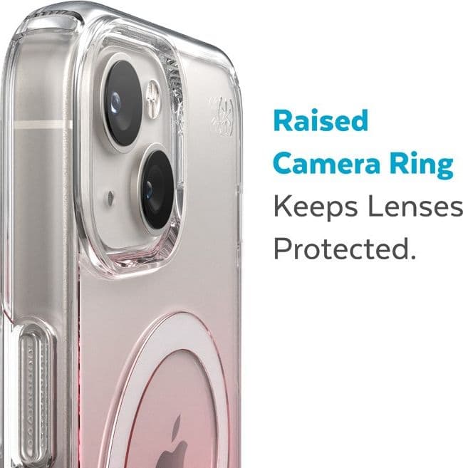 Speck Presidio Perfect-Clear + Ombre + MagSafe - Custodia per iPhone 15 Plus / 14 Plus con rivestimento MICROBAN (Trasparente / - 20