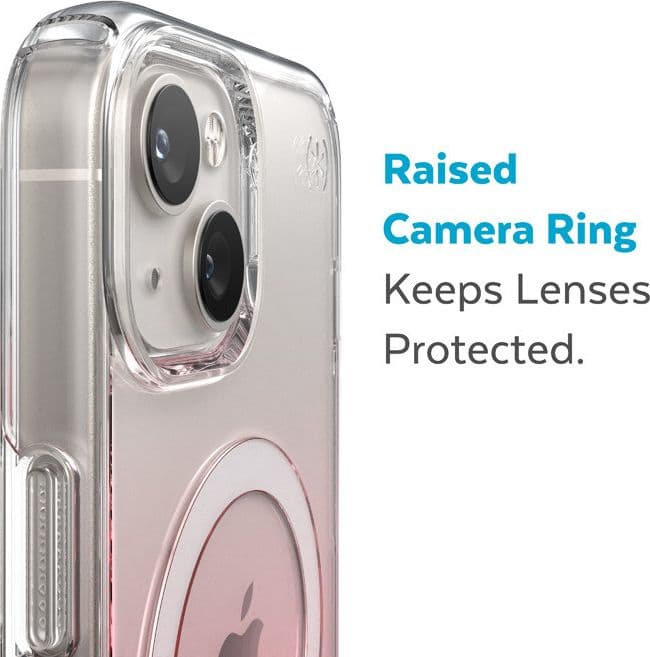 Speck Presidio Perfect-Clear + Ombre + MagSafe - Custodia per iPhone 15 Plus / 14 Plus con rivestimento MICROBAN (Trasparente / - 10