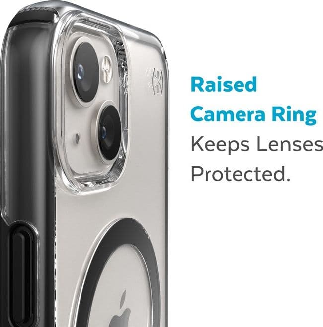 Speck Presidio Perfect-Clear con Impact Geometry + MagSafe - Custodia per iPhone 15 Plus / 14 Plus con rivestimento MICROBAN (tr - 20
