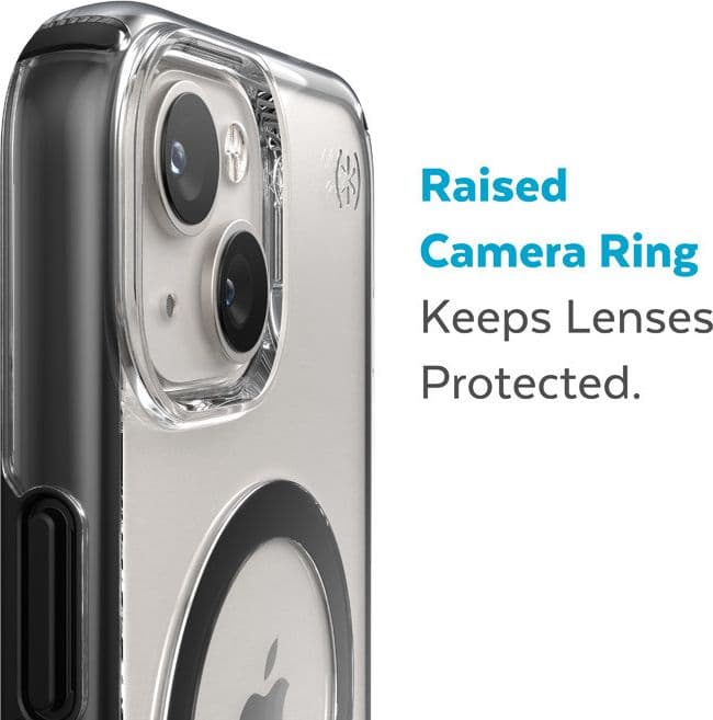 Speck Presidio Perfect-Clear con Impact Geometry + MagSafe - Custodia per iPhone 15 Plus / 14 Plus con rivestimento MICROBAN (tr - 10
