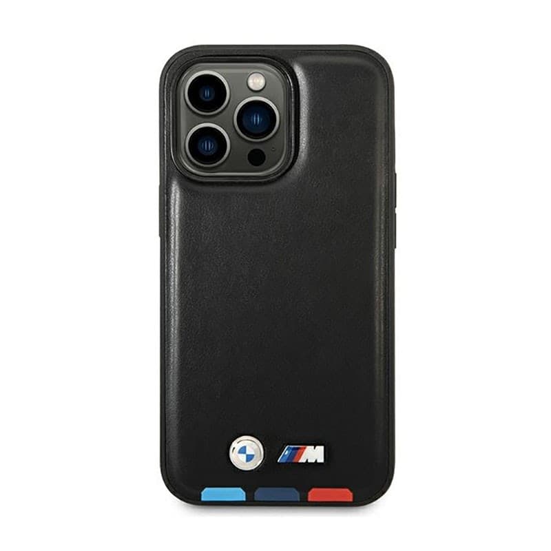 BMW Leather Hot Stamp Tricolor MagSafe - Case for iPhone 14 Pro (Black) - 11
