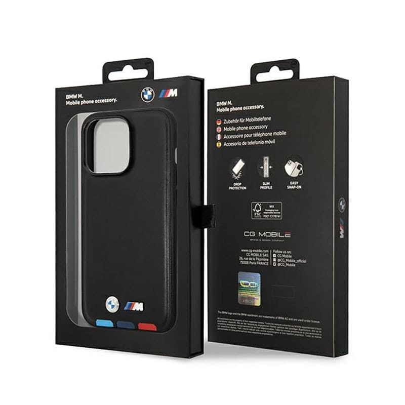 BMW Leather Hot Stamp Tricolor MagSafe - Case for iPhone 14 Pro (Black) - 8