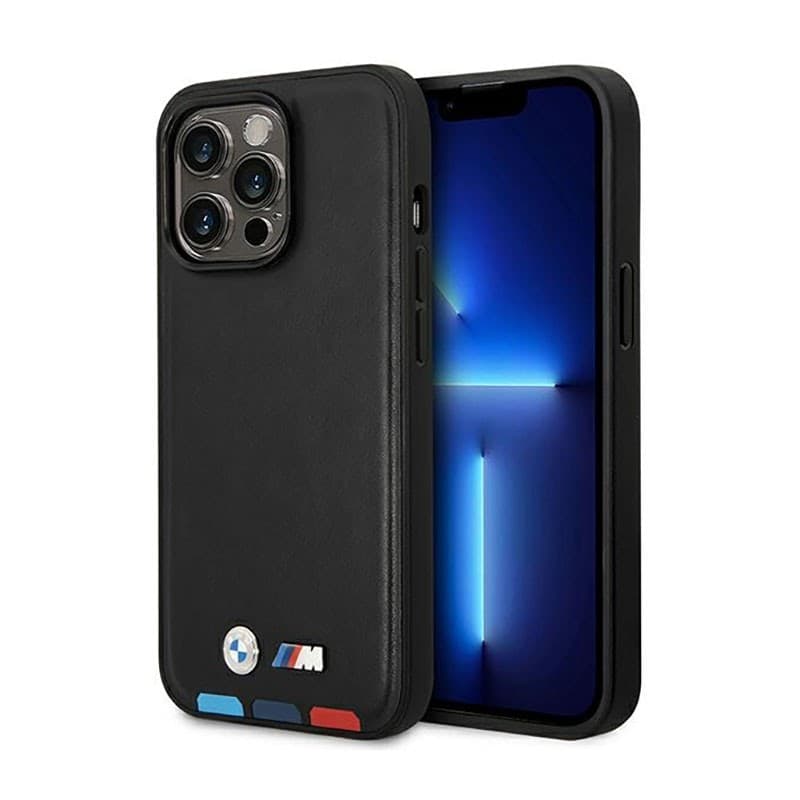 BMW Leather Hot Stamp Tricolor MagSafe - Case for iPhone 14 Pro (Black) - 9