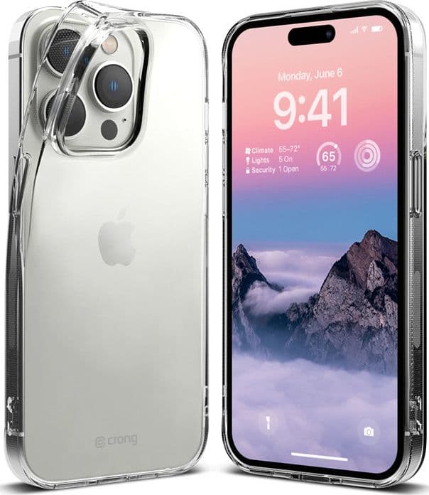 Crong Crystal Slim Cover - Custodia per iPhone 14 Pro Max (trasparente)