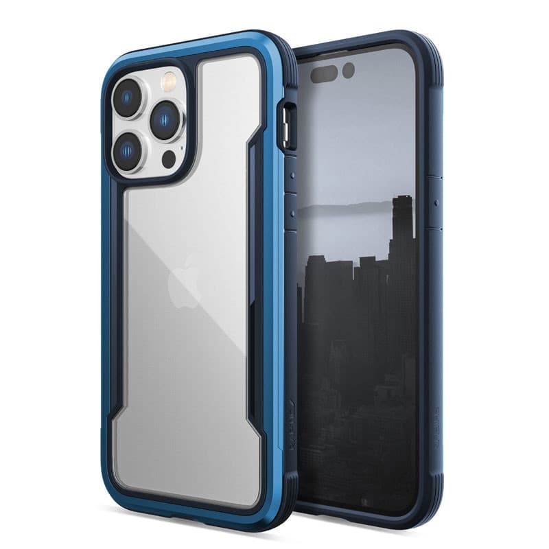 X-Doria Raptic Shield - Aluminum Case for iPhone 14 Pro Max (Drop-Tested 3m) (Marine Blue) - 5