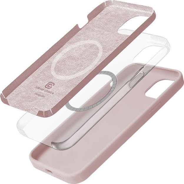 Crong Color Cover Magnetic - Custodia MagSafe per iPhone 14 Plus (rosa sabbia) - 3