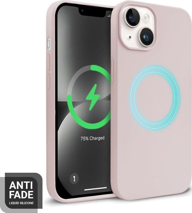 Crong Color Cover Magnetic - Custodia MagSafe per iPhone 14 Plus (rosa sabbia) - 7