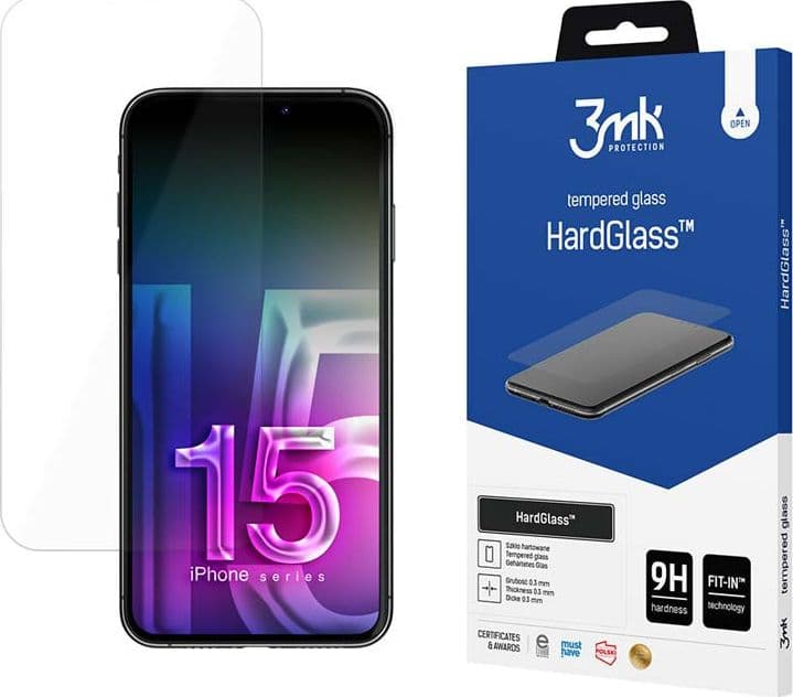 3mk HardGlass - Tempered Glass for iPhone 15 Plus