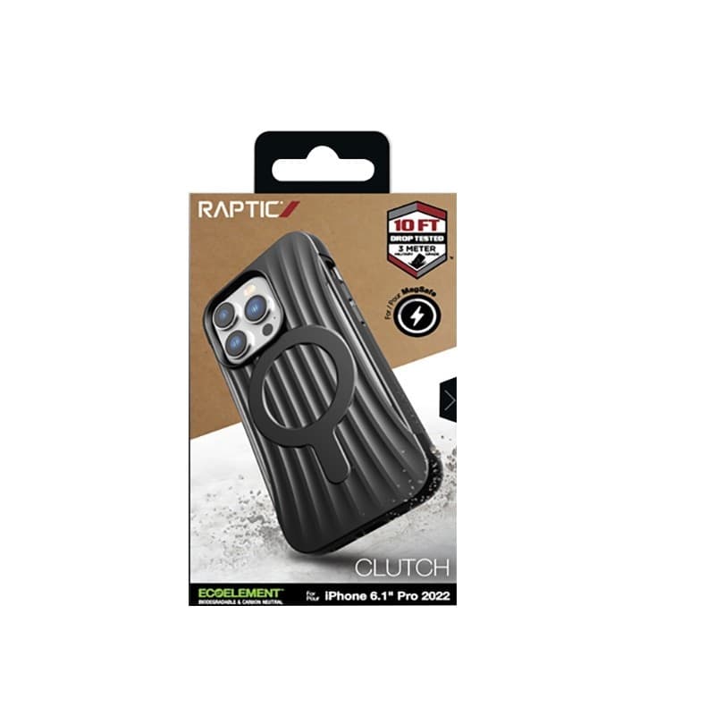 X-Doria Raptic Clutch MagSafe - Biodegradable case for iPhone 14 Pro (Drop-Tested 3m) (Black) - 18