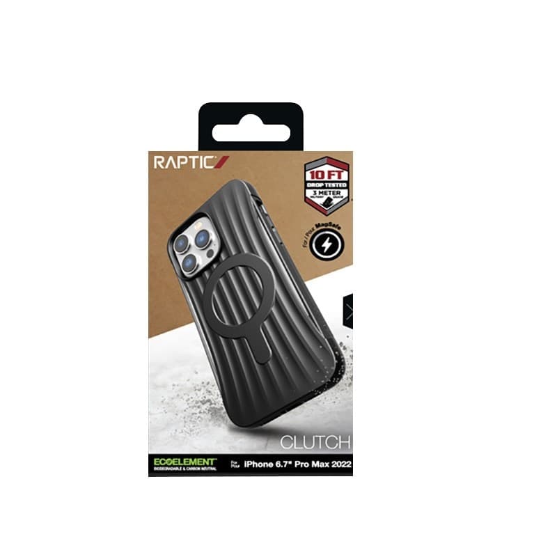 X-Doria Raptic Clutch MagSafe - Biodegradable case for iPhone 14 Pro Max (Drop-Tested 3m) (Black) - 18
