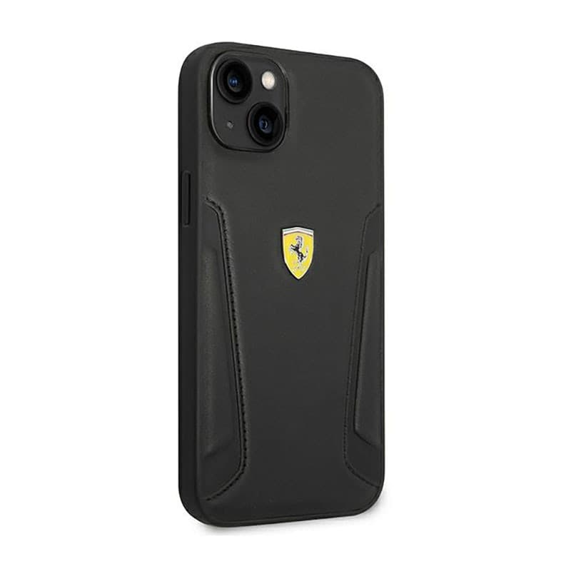 Ferrari Leather Stamp Sides - Case for iPhone 14 Plus (Black) - 4