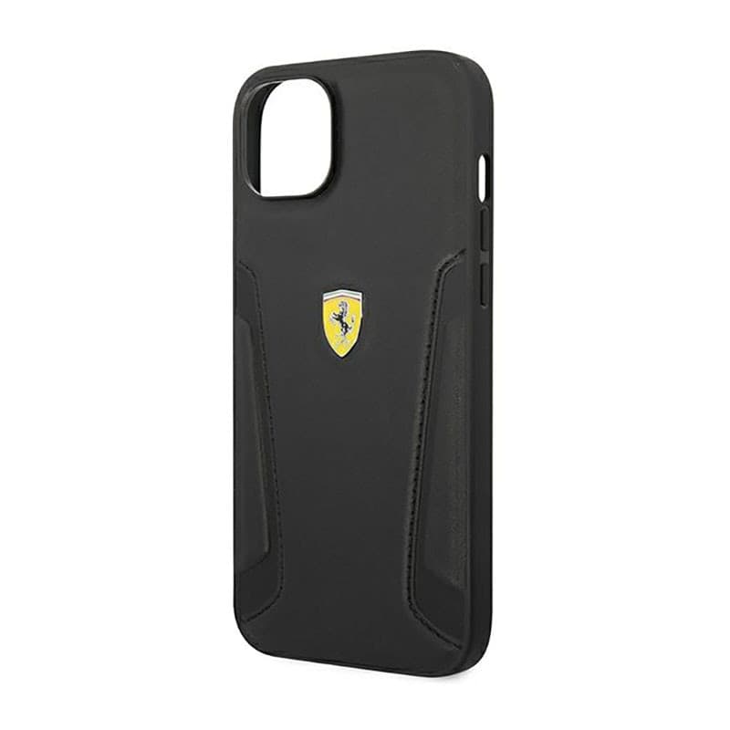 Ferrari Leather Stamp Sides - Case for iPhone 14 Plus (Black) - 6