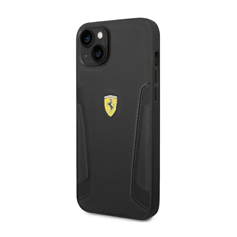Ferrari Leather Stamp Sides - Case for iPhone 14 Plus (Black) - 10
