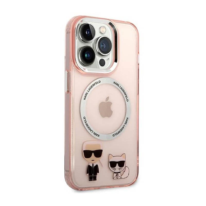Karl Lagerfeld Karl&Choupette Aluminium MagSafe - Case for iPhone 14 Pro (Pink) - 12