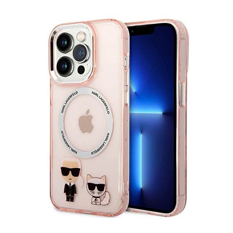 Karl Lagerfeld Karl&Choupette Aluminium MagSafe - Case for iPhone 14 Pro (Pink) - 9