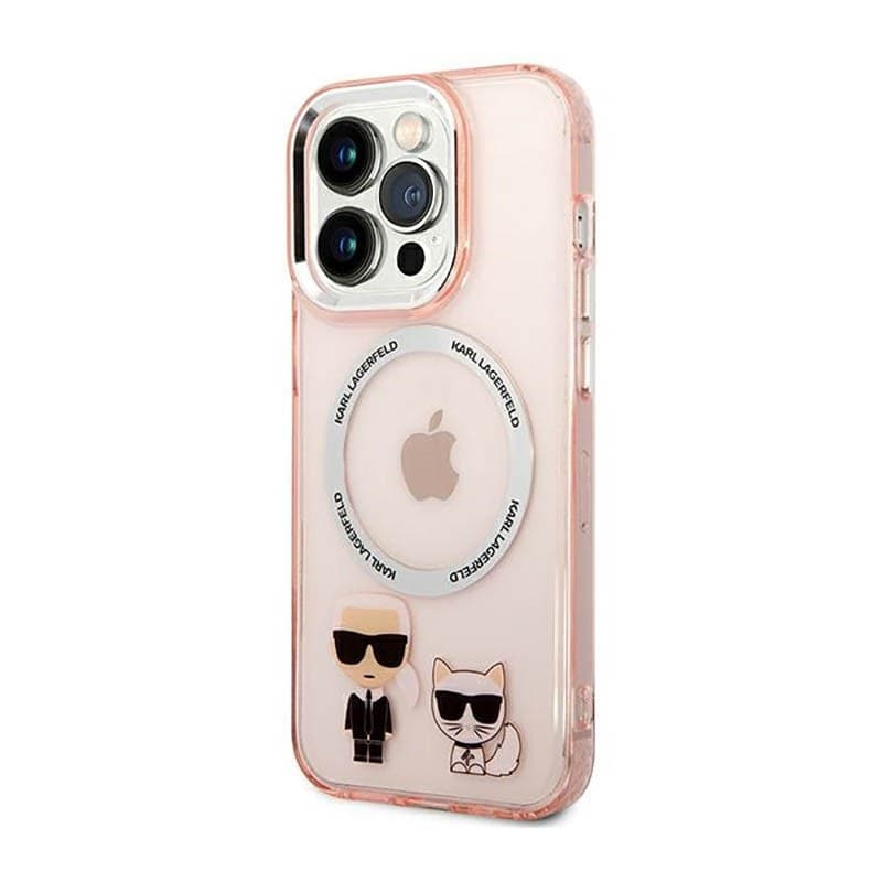 Karl Lagerfeld Karl&Choupette Aluminium MagSafe - Case for iPhone 14 Pro (Pink) - 10