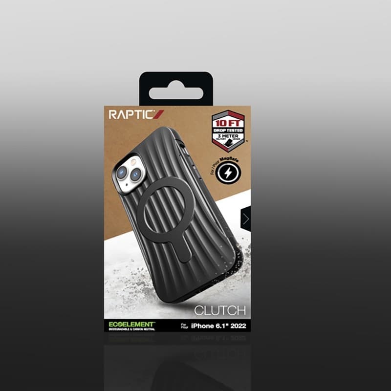 X-Doria Raptic Clutch MagSafe - Biodegradable case for iPhone 14 (Drop-Tested 3m) (Black) - 18