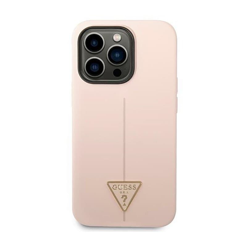 Guess Silicone Triangle Logo - Case for iPhone 14 Pro Max (Pink) - 11