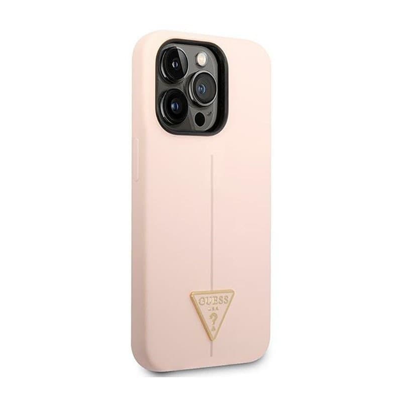 Guess Silicone Triangle Logo - Case for iPhone 14 Pro Max (Pink) - 12