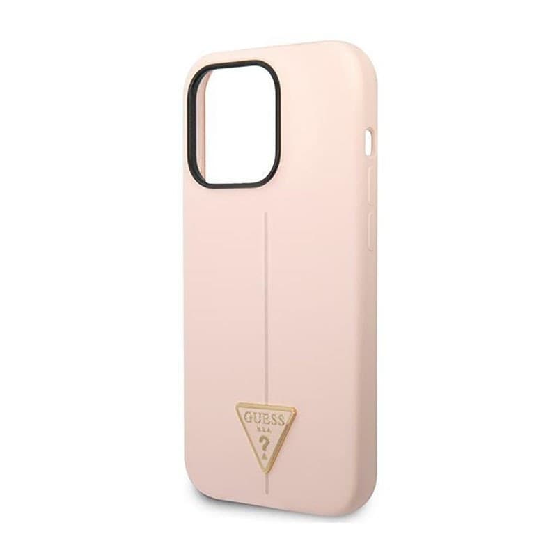 Guess Silicone Triangle Logo - Case for iPhone 14 Pro Max (Pink) - 14