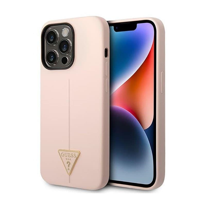 Guess Silicone Triangle Logo - Case for iPhone 14 Pro Max (Pink) - 9