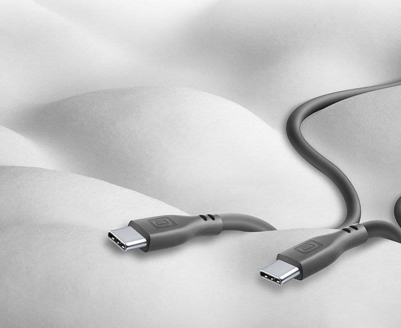 Cellularline Soft Cable - USB-C to USB-C cable 1.2 m (black) - 7