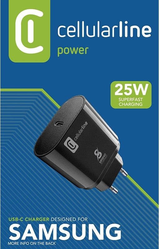 Cellularline - USB-C Super Fast Charger 25W (Designed for Samsung) (black) - 8