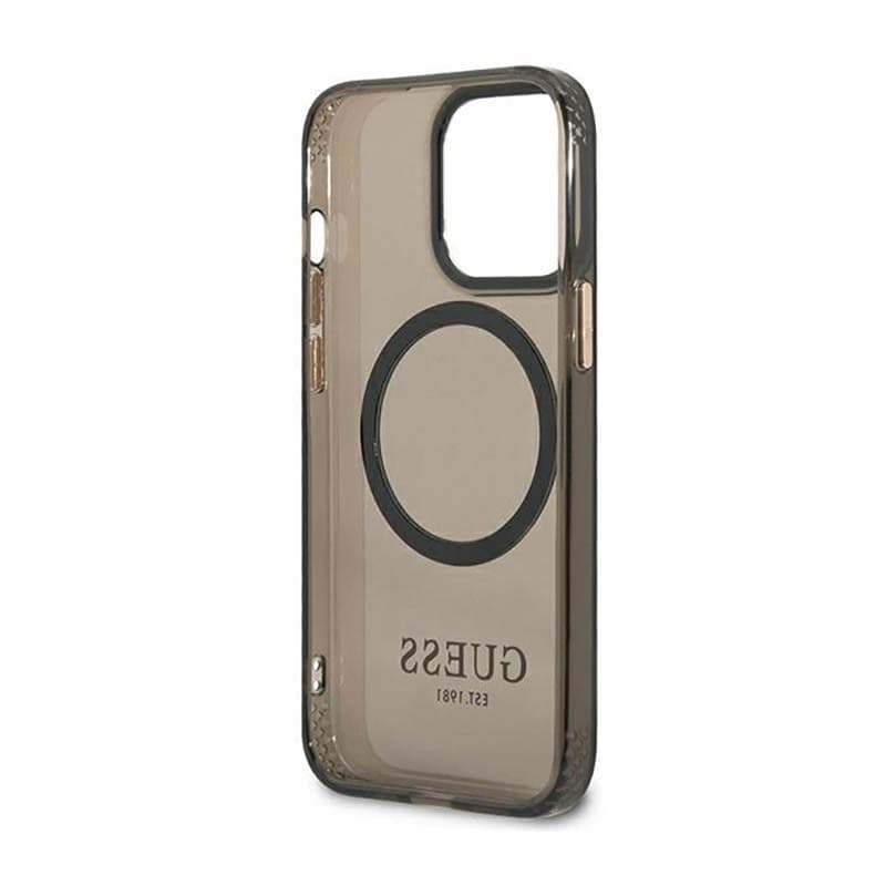 Guess Gold Outline Translucent MagSafe - Case for iPhone 13 Pro Max (Black) - 15