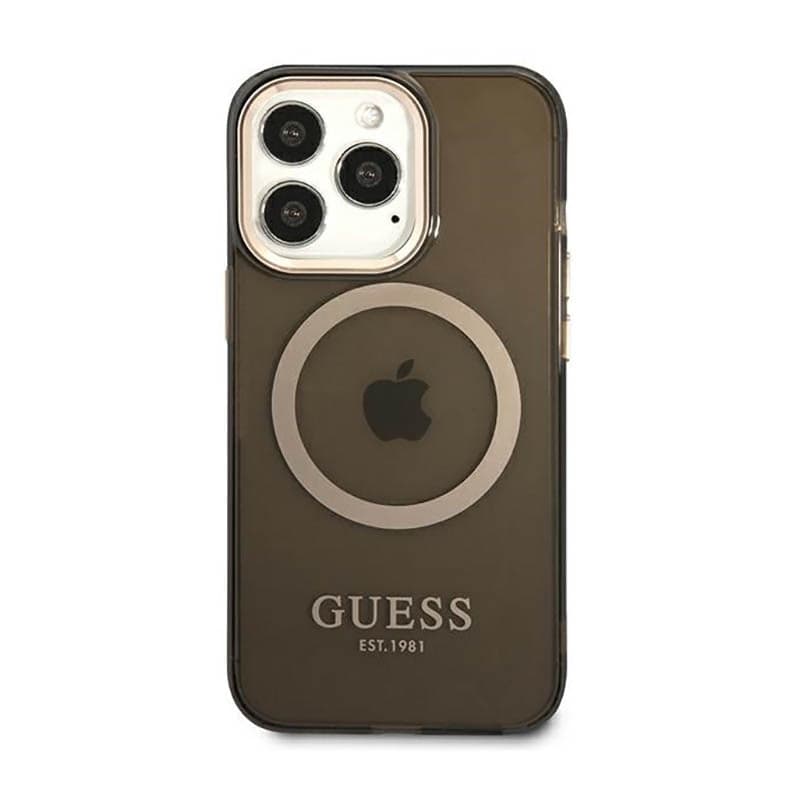 Guess Gold Outline Translucent MagSafe - Case for iPhone 13 Pro Max (Black) - 3