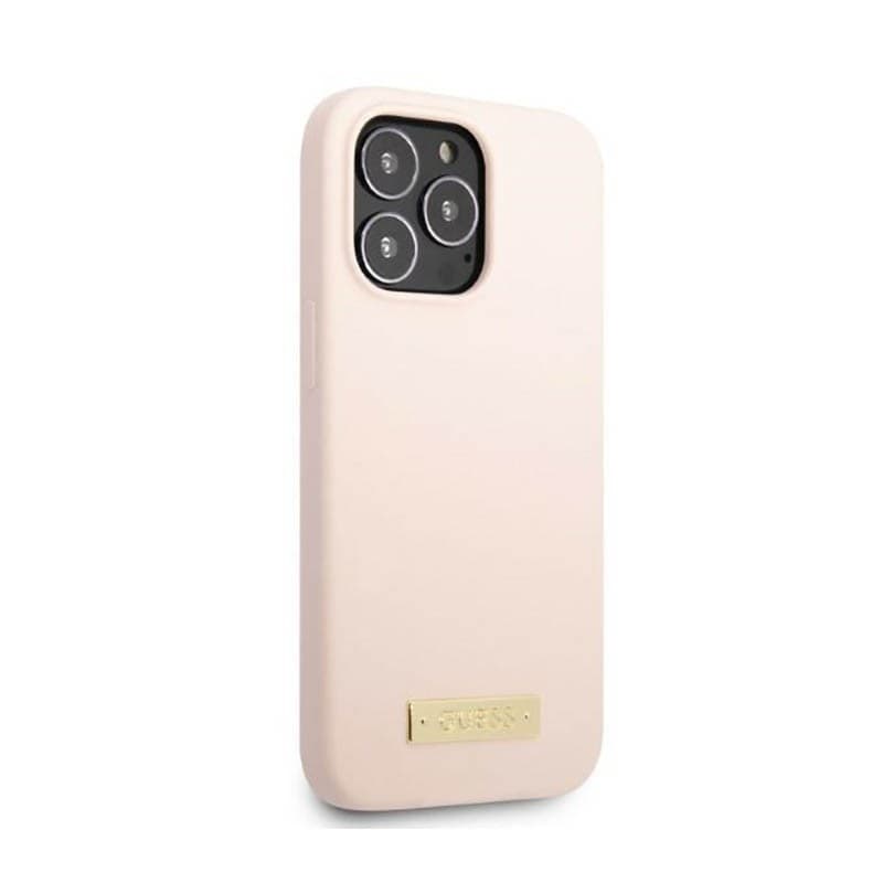 Guess Silicone Logo Plate MagSafe - Case for iPhone 13 Pro Max (Pink) - 12
