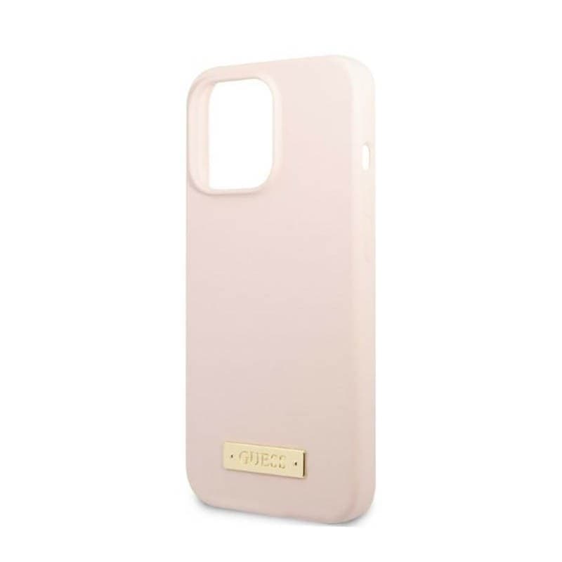 Guess Silicone Logo Plate MagSafe - Case for iPhone 13 Pro Max (Pink) - 14