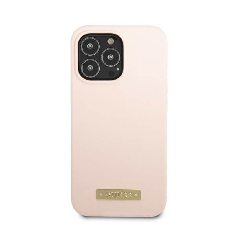 Guess Silicone Logo Plate MagSafe - Case for iPhone 13 Pro Max (Pink) - 3