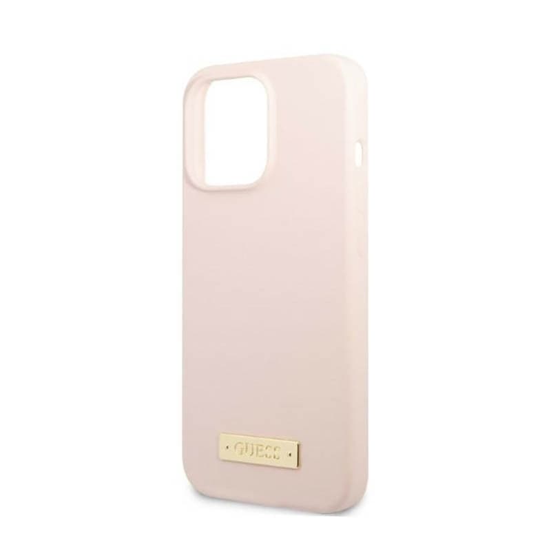 Guess Silicone Logo Plate MagSafe - Case for iPhone 13 Pro Max (Pink) - 6