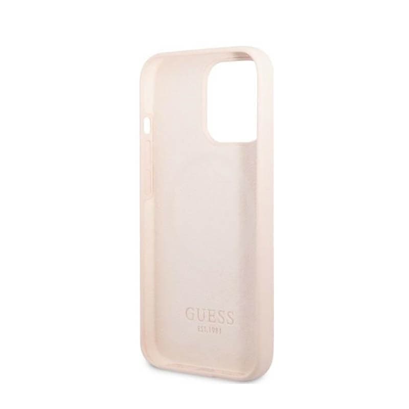 Guess Silicone Logo Plate MagSafe - Case for iPhone 13 Pro Max (Pink) - 7