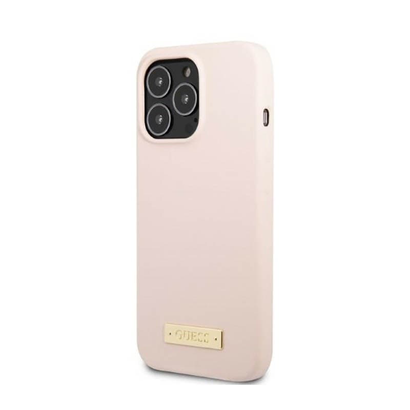 Guess Silicone Logo Plate MagSafe - Case for iPhone 13 Pro Max (Pink) - 10